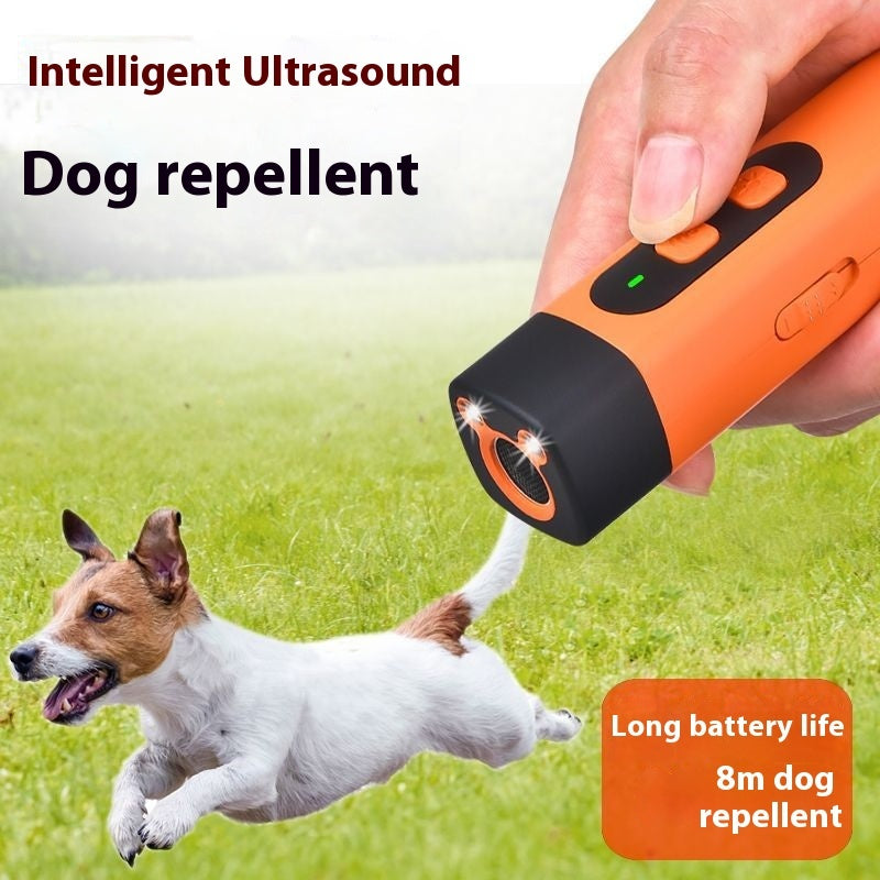 Pet Dog Repeller Ultrasonic Dog Training Device Rechargeable Anti Dog Bark Deterrent Device With LED Flashlight Pets Supplies