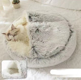 2-in-1 Dog & Cat Bed | Plush Warm Winter Pet Bed House