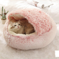 2-in-1 Dog & Cat Bed | Plush Warm Winter Pet Bed House