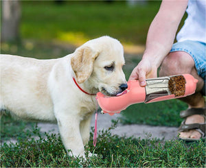 3-in-1 Pet Water Bottle Feeder | Portable Dog Travel Bowl & Waste Bag