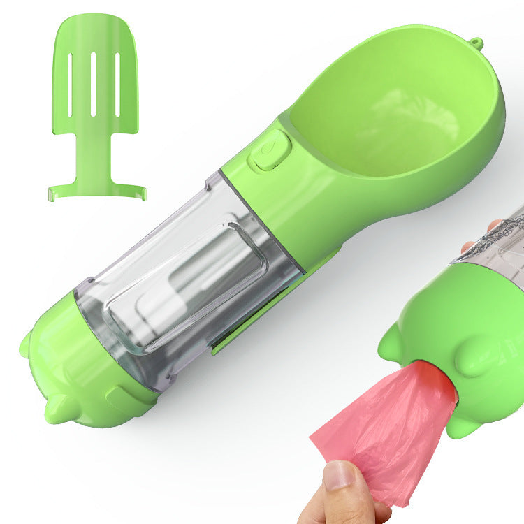 3-in-1 Pet Water Bottle Feeder | Portable Dog Travel Bowl & Waste Bag
