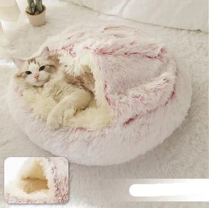 2-in-1 Dog & Cat Bed | Plush Warm Winter Pet Bed House