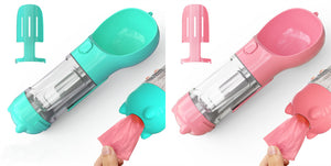 3-in-1 Pet Water Bottle Feeder | Portable Dog Travel Bowl & Waste Bag