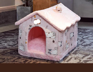 Foldable Dog House Bed | Winter Warm Cat & Dog Nest Kennel