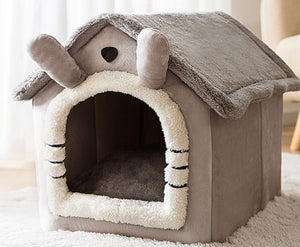 Foldable Dog House Bed | Winter Warm Cat & Dog Nest Kennel