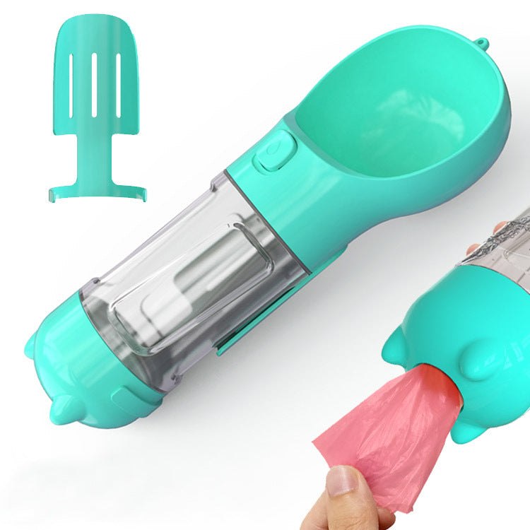 3-in-1 Pet Water Bottle Feeder | Portable Dog Travel Bowl & Waste Bag