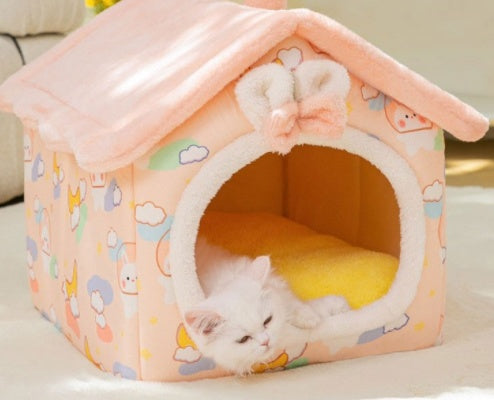 Foldable Dog House Bed | Winter Warm Cat & Dog Nest Kennel