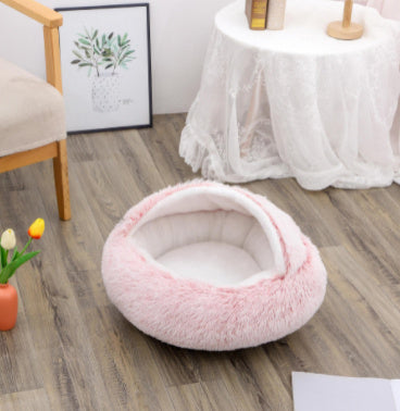 2-in-1 Dog & Cat Bed | Plush Warm Winter Pet Bed House