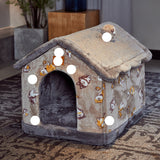 Foldable Dog House Bed | Winter Warm Cat & Dog Nest Kennel