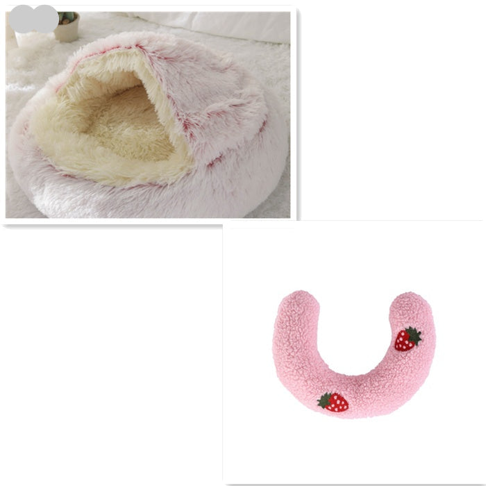 2-in-1 Dog & Cat Bed | Plush Warm Winter Pet Bed House