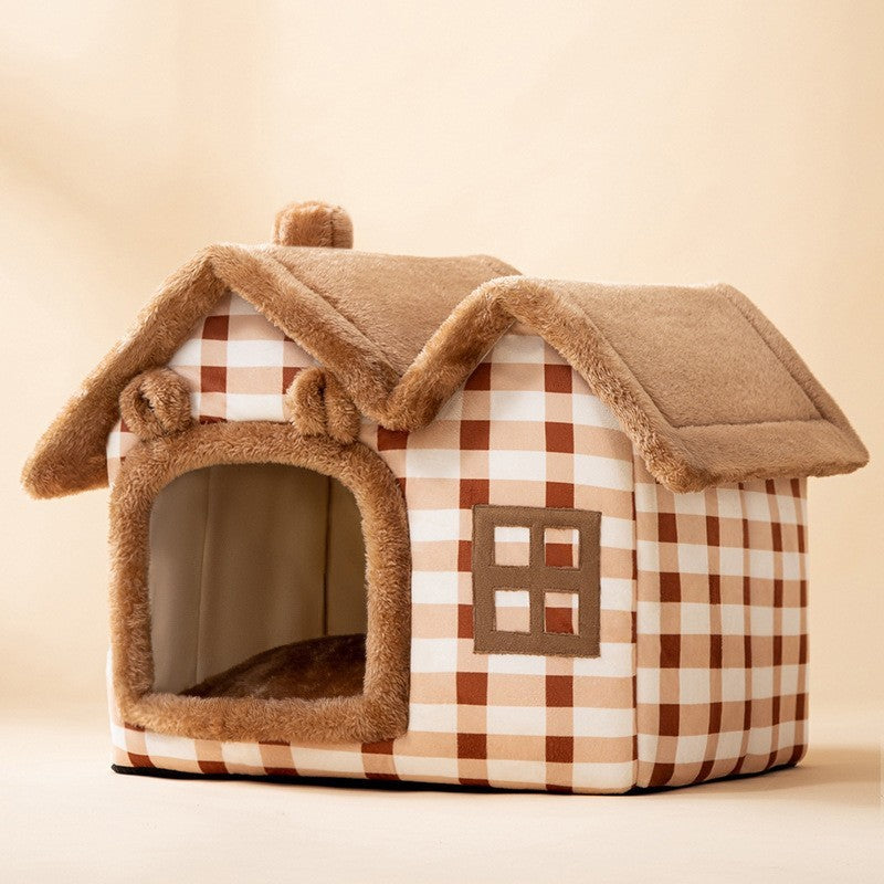 Foldable Dog House Bed | Winter Warm Cat & Dog Nest Kennel
