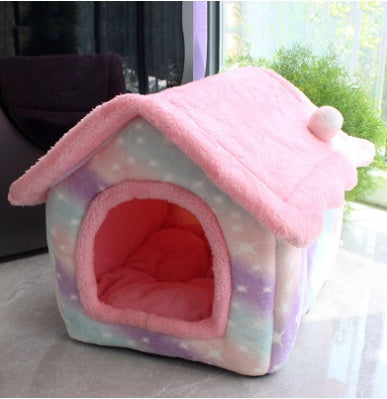 Foldable Dog House Bed | Winter Warm Cat & Dog Nest Kennel