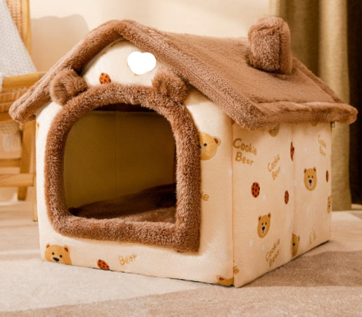 Foldable Dog House Bed | Winter Warm Cat & Dog Nest Kennel