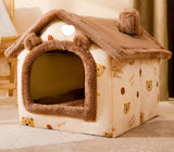 Foldable Dog House Bed | Winter Warm Cat & Dog Nest Kennel