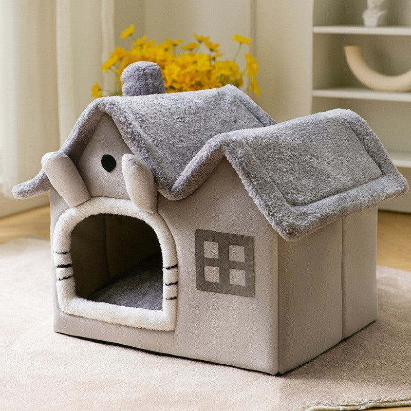 Foldable Dog House Bed | Winter Warm Cat & Dog Nest Kennel