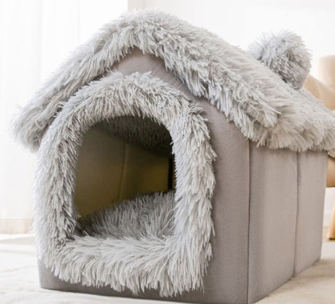 Foldable Dog House Bed | Winter Warm Cat & Dog Nest Kennel