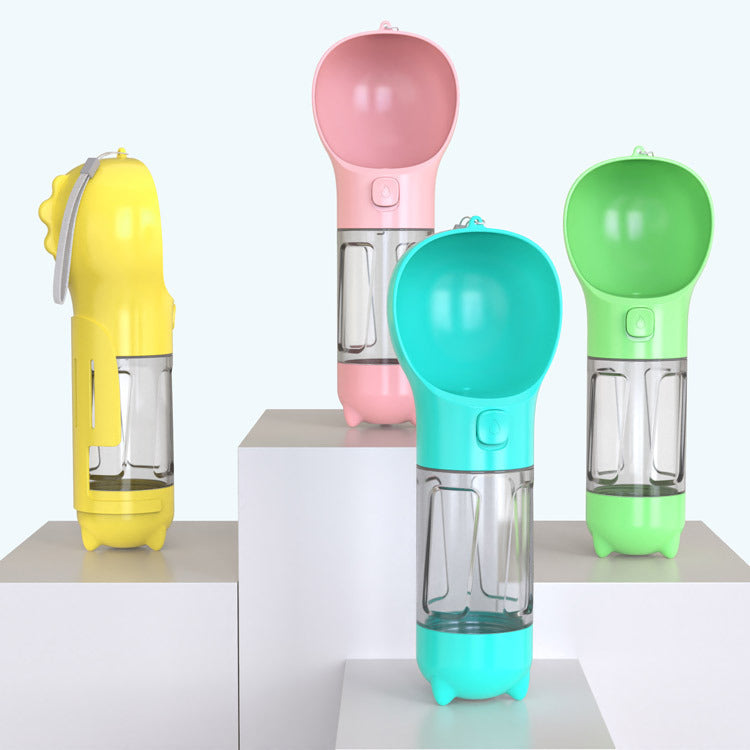 3-in-1 Pet Water Bottle Feeder | Portable Dog Travel Bowl & Waste Bag