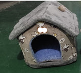 Foldable Dog House Bed | Winter Warm Cat & Dog Nest Kennel