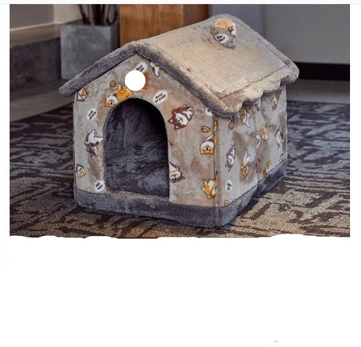 Foldable Dog House Bed | Winter Warm Cat & Dog Nest Kennel