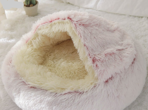 2-in-1 Dog & Cat Bed | Plush Warm Winter Pet Bed House