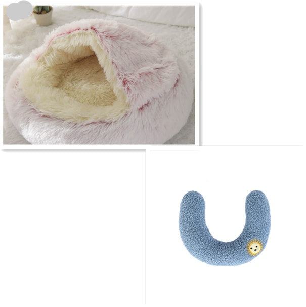 2-in-1 Dog & Cat Bed | Plush Warm Winter Pet Bed House