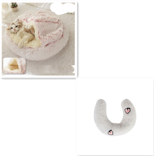 2-in-1 Dog & Cat Bed | Plush Warm Winter Pet Bed House