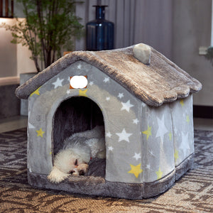 Foldable Dog House Bed | Winter Warm Cat & Dog Nest Kennel