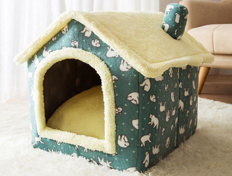 Foldable Dog House Bed | Winter Warm Cat & Dog Nest Kennel