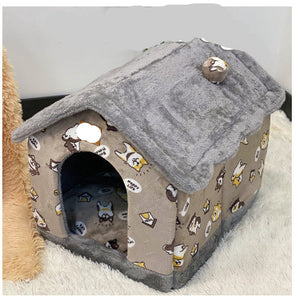 Foldable Dog House Bed | Winter Warm Cat & Dog Nest Kennel