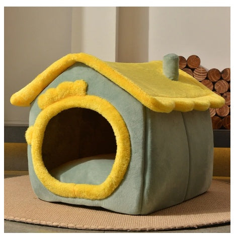 Foldable Dog House Bed | Winter Warm Cat & Dog Nest Kennel