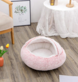 2-in-1 Dog & Cat Bed | Plush Warm Winter Pet Bed House