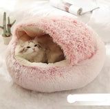 2-in-1 Dog & Cat Bed | Plush Warm Winter Pet Bed House