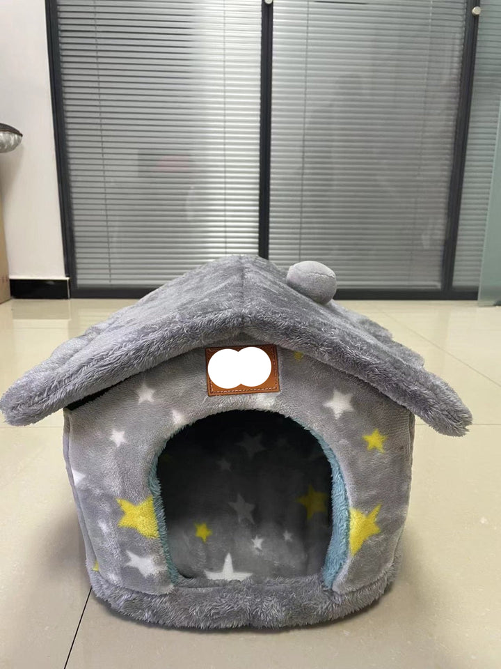 Foldable Dog House Bed | Winter Warm Cat & Dog Nest Kennel
