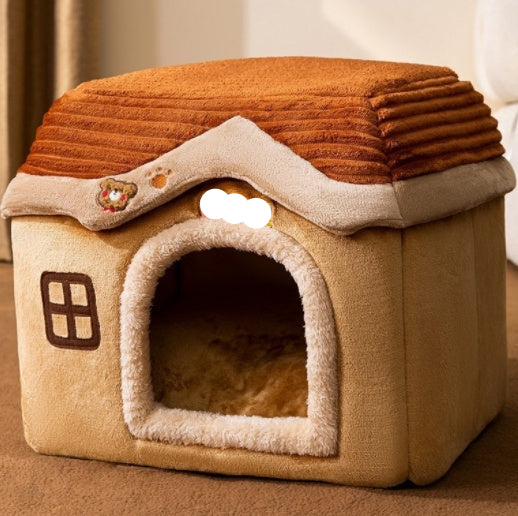 Foldable Dog House Bed | Winter Warm Cat & Dog Nest Kennel