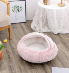 2-in-1 Dog & Cat Bed | Plush Warm Winter Pet Bed House