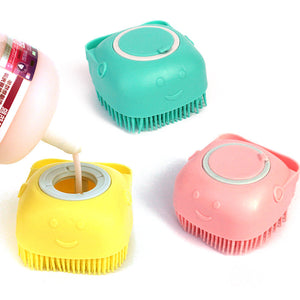 Silicone Dog Bath Massage Brush | Pet Grooming Shampoo Tool