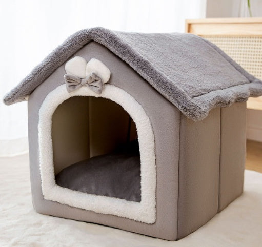 Foldable Dog House Bed | Winter Warm Cat & Dog Nest Kennel